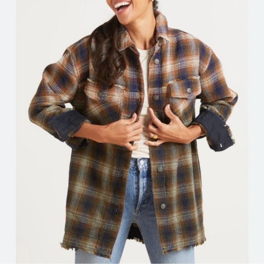 We The Free Free People Anneli Plaid Shirt Jacket